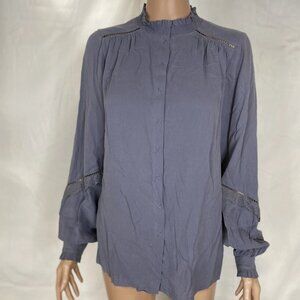 Go by GoSilk “Go Free” Ruffle Silk Blouse Women’s